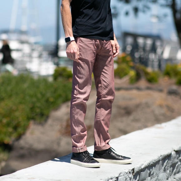 Gustin Slim Fit Trousers in Warm Brown - Picture 1 of 8